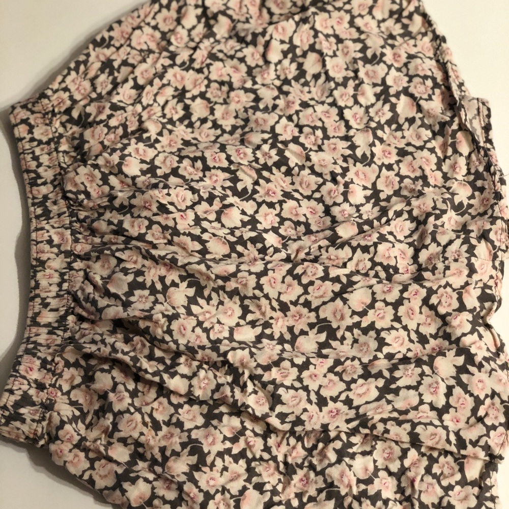 Pastel pink and light grey floral skirt
